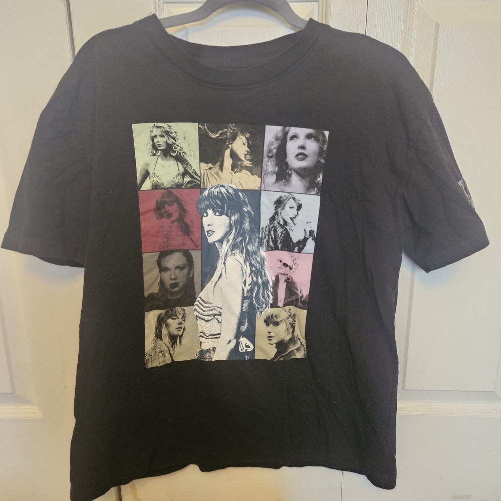 Taylor Swift Multicolor Collage Black Tee